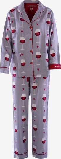 PJ Salvage Pyjama in grau / rot / wei�ß, Produktansicht