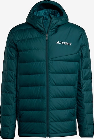 ADIDAS TERREX - Chaqueta de montaña 'Multi Light Down CLIMAWARM Hooded' en verde: frente