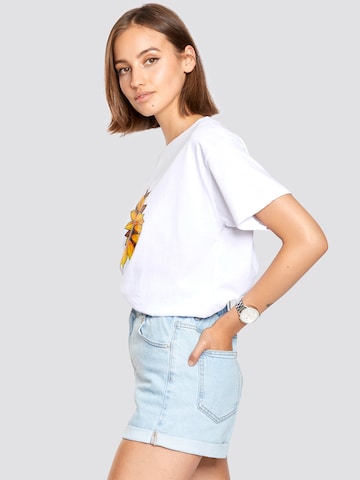 FRESHLIONS T-Shirt 'Sonnenblume' in Weiß
