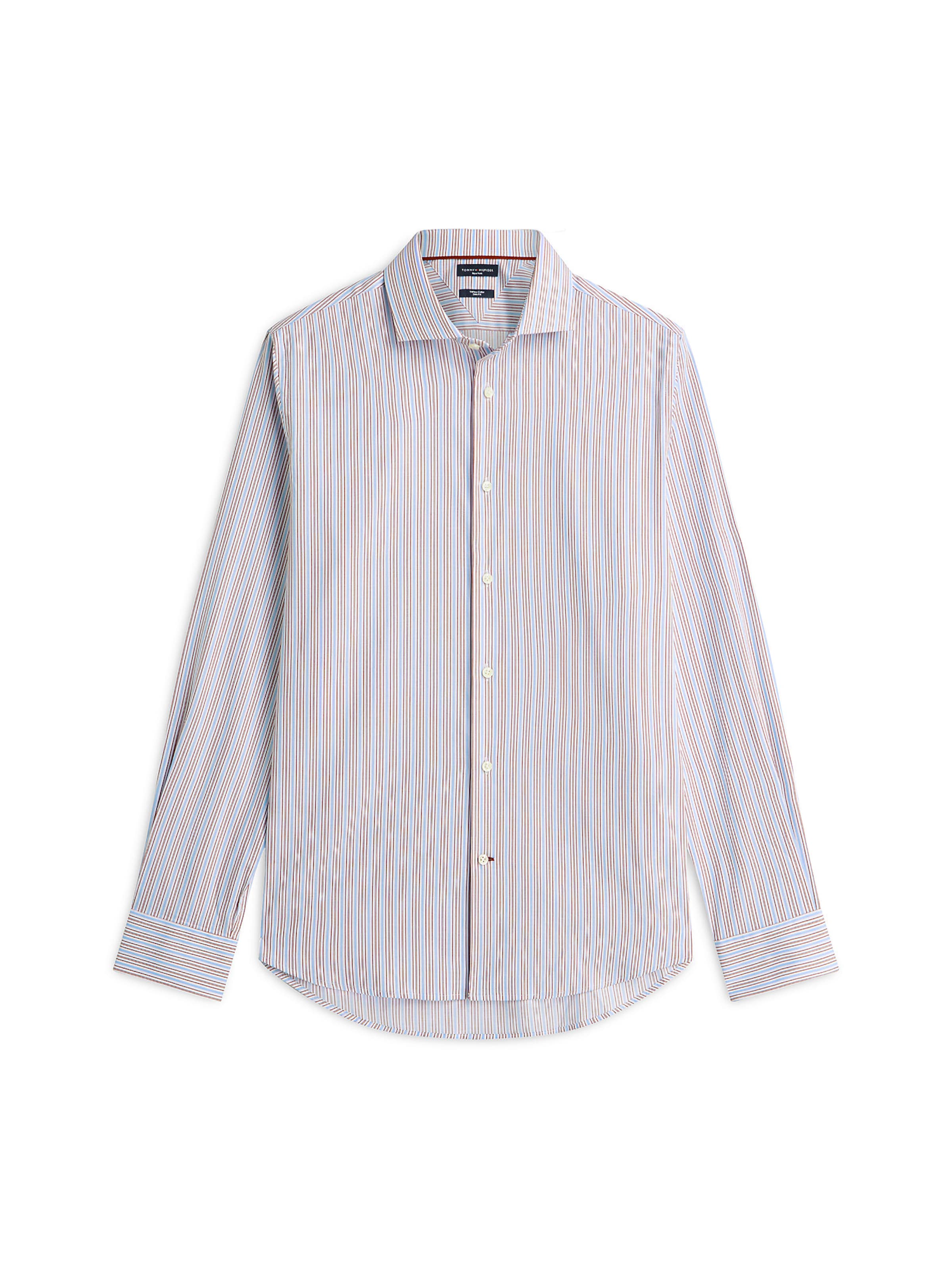 Coupe slim Chemise 'New York Label Flex Collar' TOMMY HILFIGER en bleu : devant