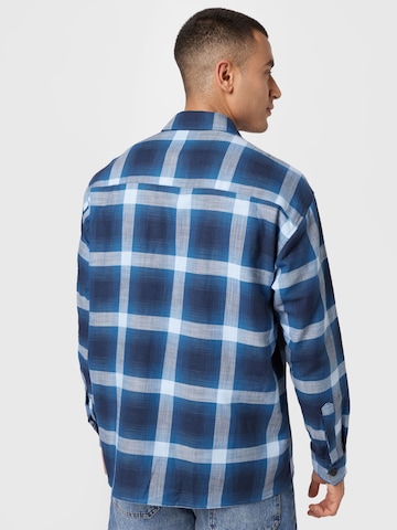 By Garment Makers Comfort fit Button Up Shirt 'Storm' in Blue