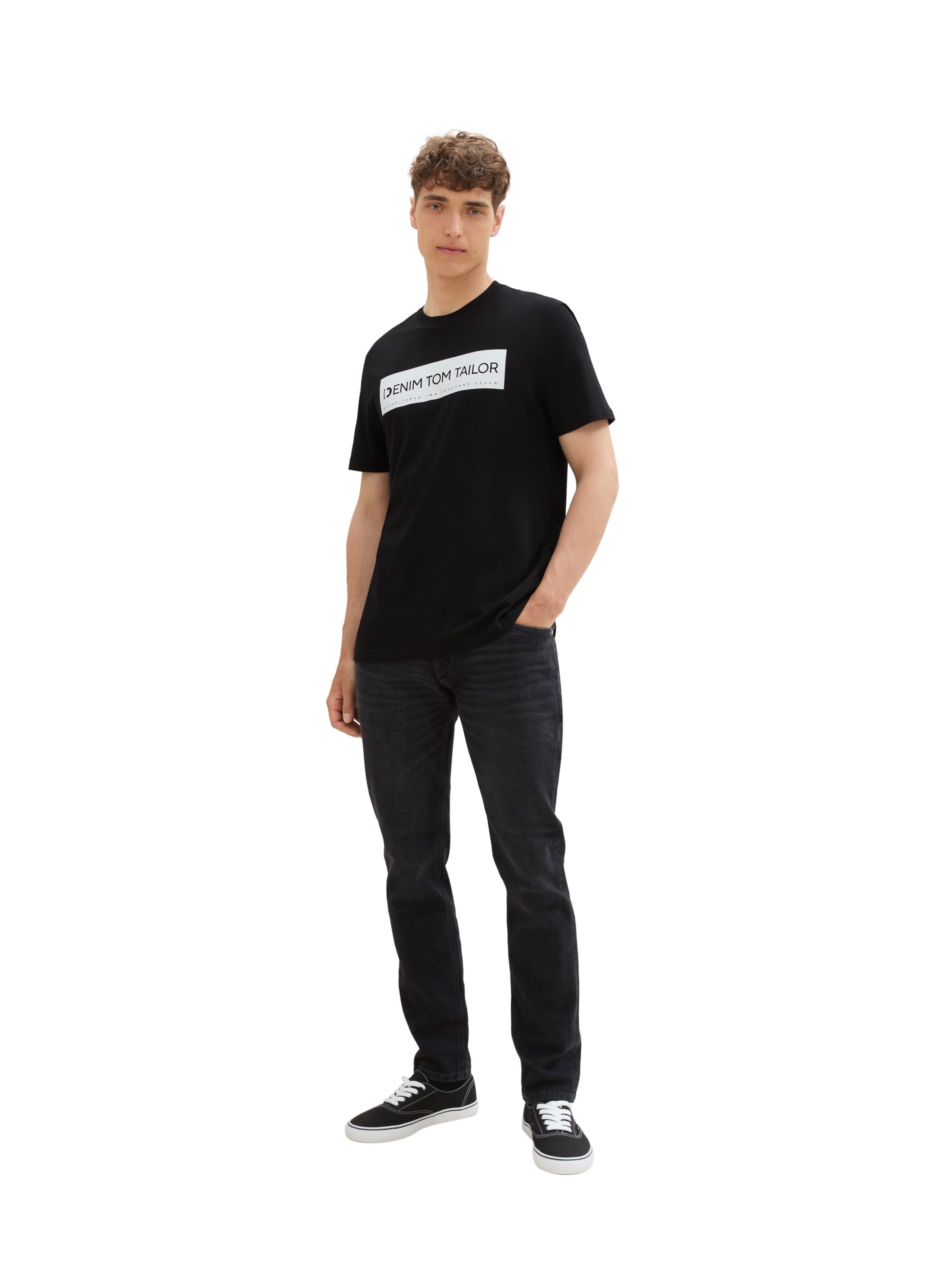 TOM TAILOR DENIM T-Shirt in Schwarz