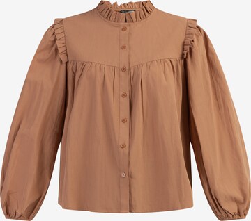 DreiMaster Vintage Blouse 'Abrel' in Bruin: voorkant