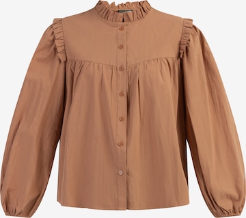 DreiMaster Vintage Блузка 'Abrel' в Коричневый: спереди