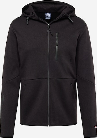 Champion Authentic Athletic Apparel Sweatjacke in Schwarz: predná strana