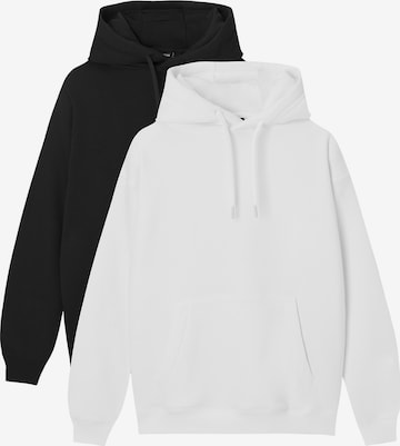 Bluză de molton de la Pull&Bear pe negru: față