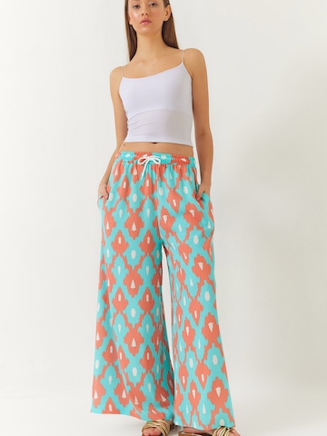 Bianco Lucci Zvonové kalhoty Kalhoty – zelená: přední strana