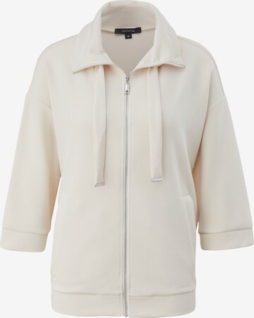 COMMA Zip-Up Hoodie in Beige: front