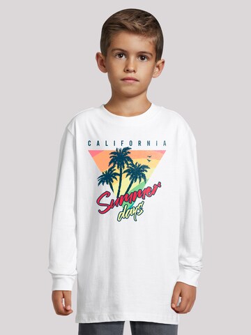 T-Shirt 'California Palmen Retro' F4NT4STIC en blanc : devant
