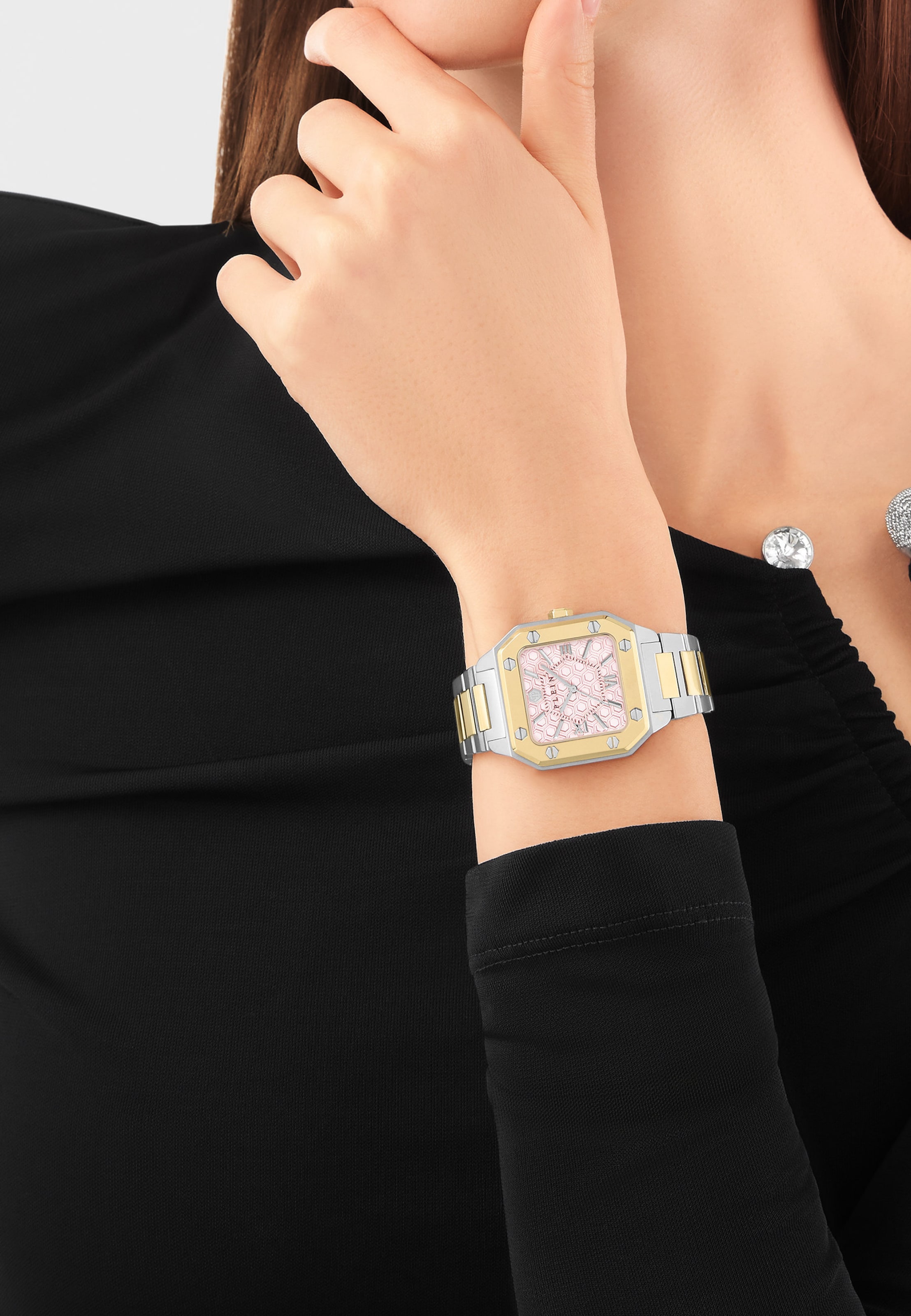 Philipp Plein Analog watch 'PLEIN EDGE' in Gold: front