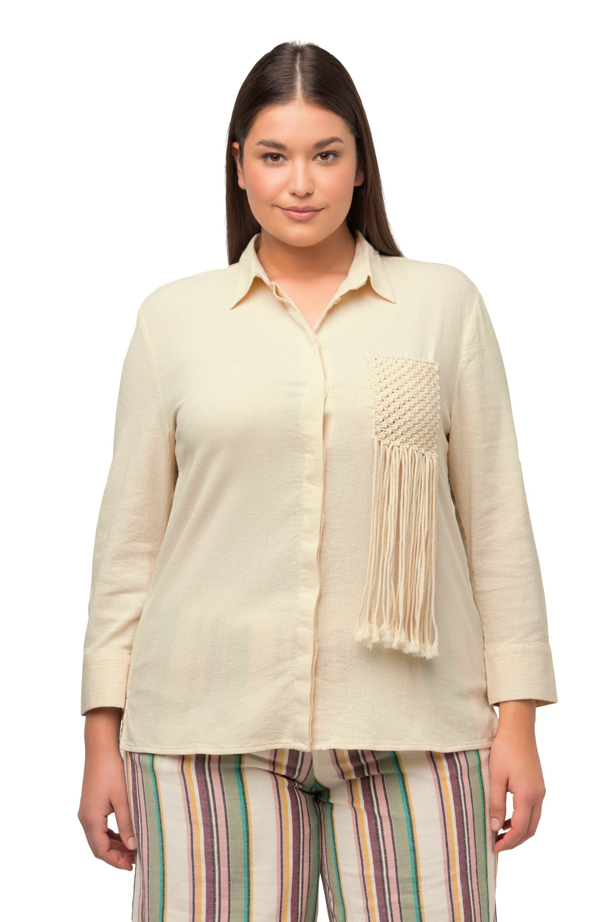Ulla Popken Bluse in Beige: Vorderseite
