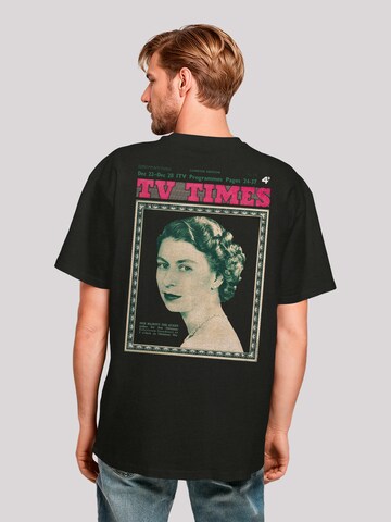 T-Shirt 'TV Times Queen Elizabeth II 1957 Cover' F4NT4STIC en noir : devant