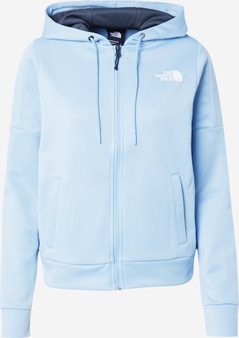 THE NORTH FACE Спортна жилетка с качулка в синьо: отпред