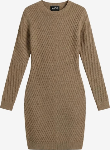 Robes en maille 'Fitted Midi Knit Dress - Brown' Kleidermafia en marron : devant