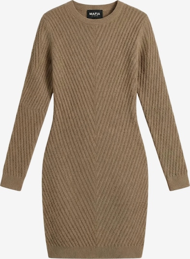 Kleidermafia Neulemekko 'Fitted Midi Knit Dress - Brown' koossa XS värissä ruskea, Tuotenäkymä