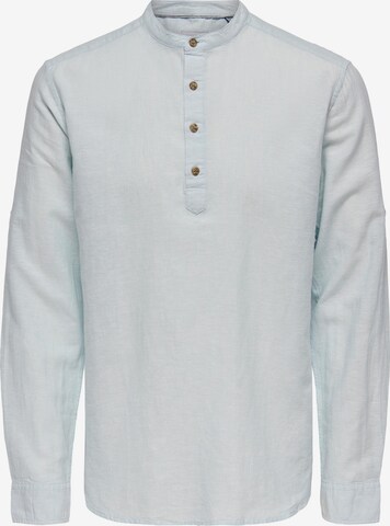 Only & Sons Button Up Shirt 'Caiden' in Blue: front