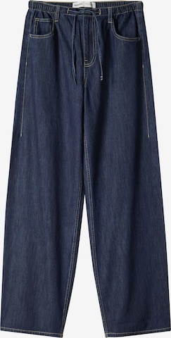 BershkaLoosefit Traperice - plava boja: prednji dio