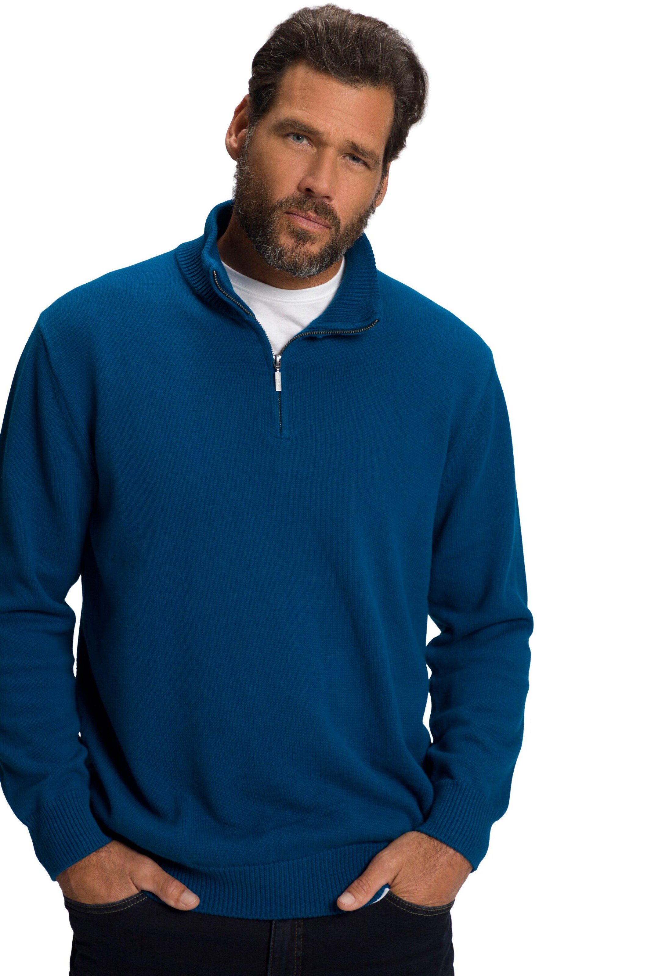 JP1880 Pullover in Blau: Vorderseite