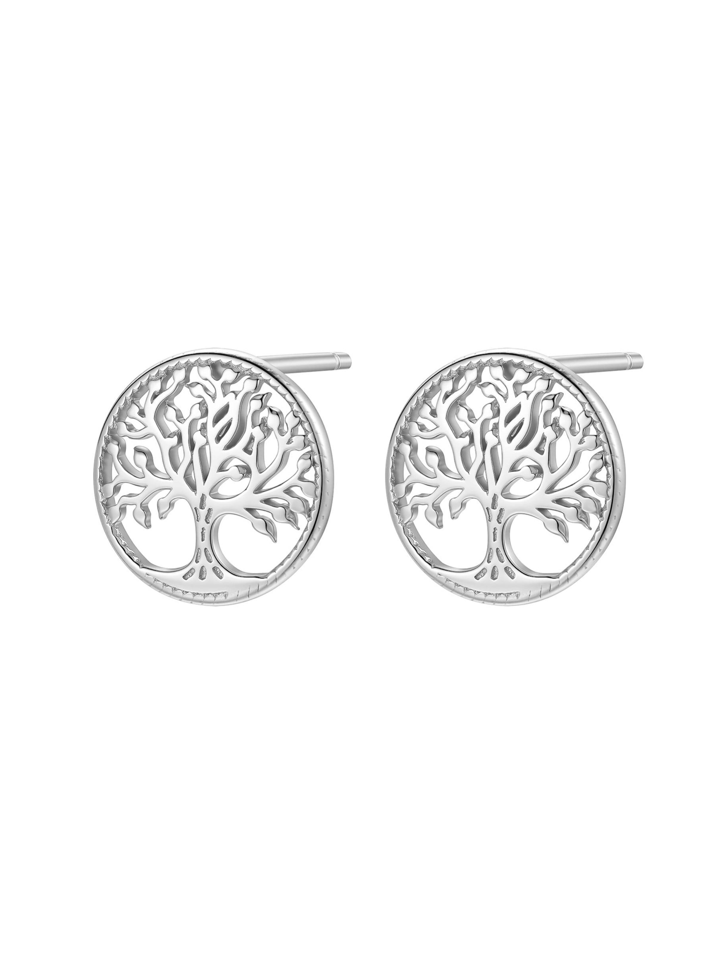 Hey Happiness - Pendientes 'Tree of Life Stud' en plata