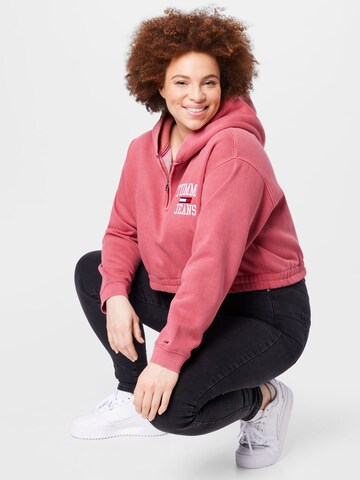 Tommy Jeans Curve Mikina – červená