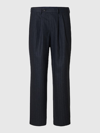 SELECTED Pleat-Front Pants in Dark blue / Egg shell, Item view