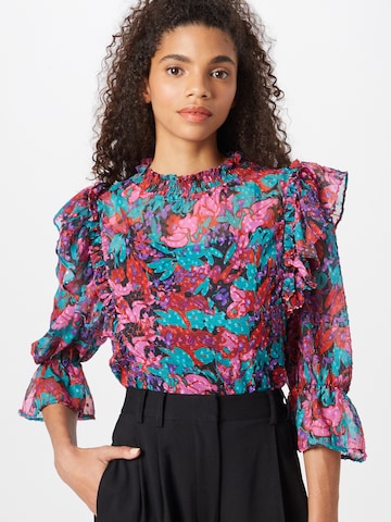 Warehouse - Blusa 'Dobby' em rosa: frente