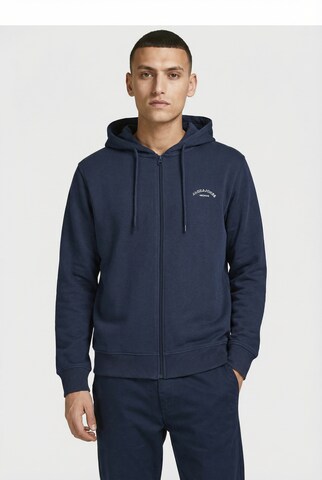 JACK & JONES Zip-Up Hoodie in Blue: front
