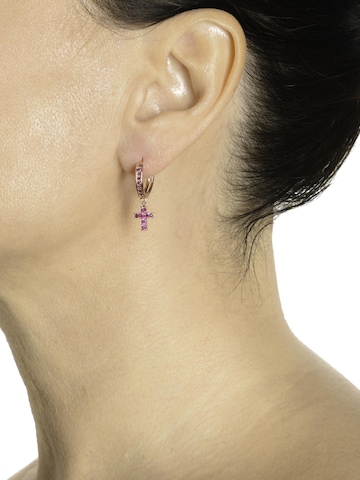 Addicted2 Uhani 'Aphrodite orecchini in argento 925, croce & zirconi' | vijolična barva