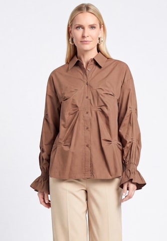 usha WHITE LABEL - Blusa en marrón: frente