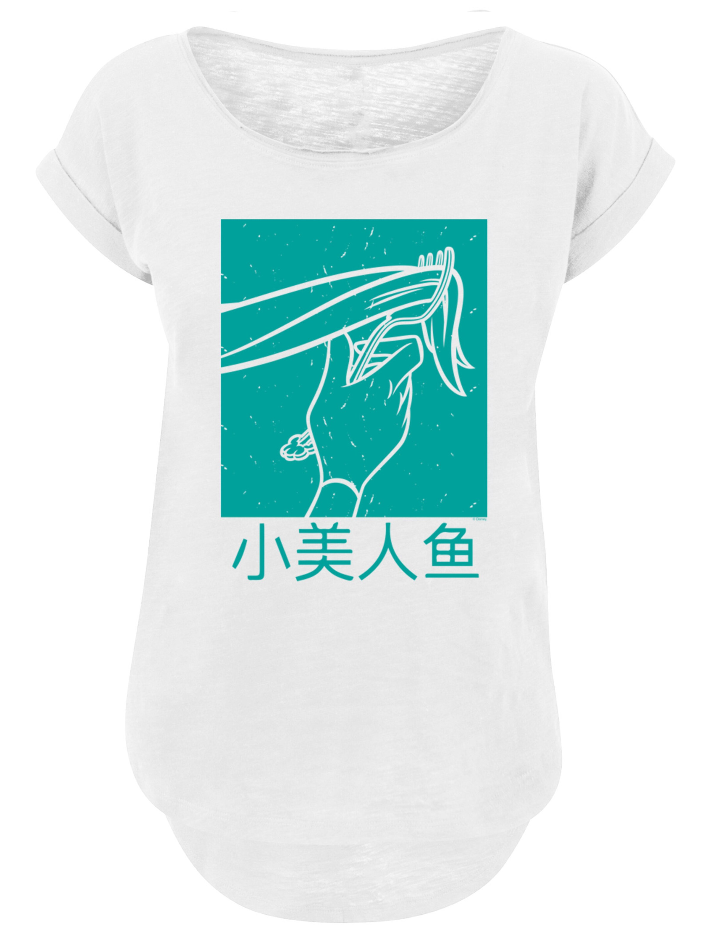 T-shirt 'Disney Boys Ariel The Little Mermaid Hair Stroke' F4NT4STIC en blanc : devant