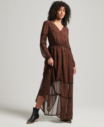 Superdry Shirt Dress in Brown: front