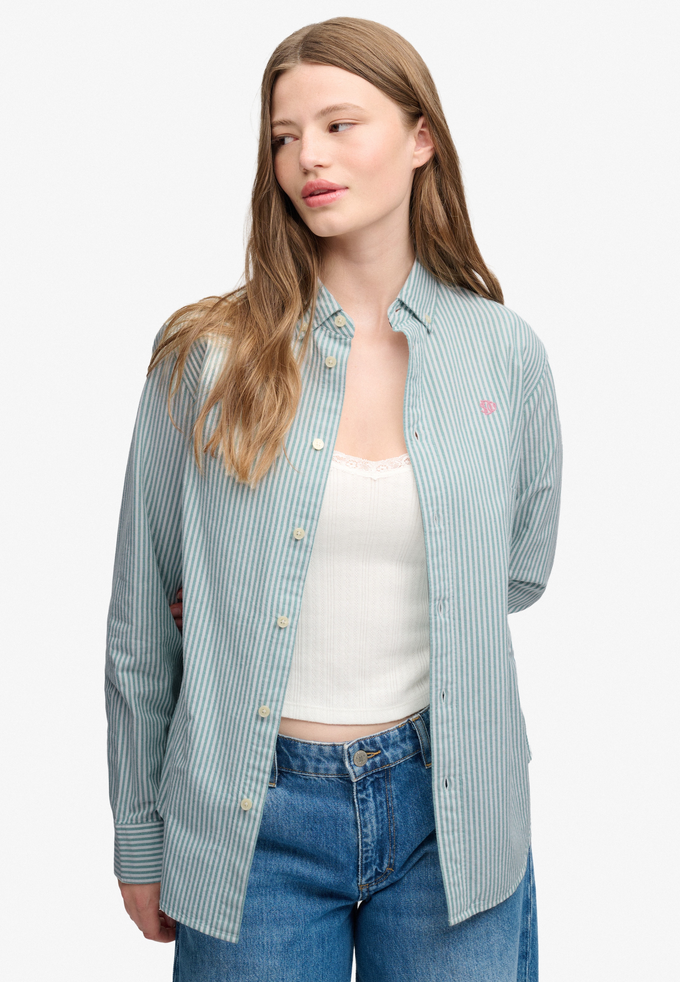 Superdry & Co Blouse in Groen: voorkant