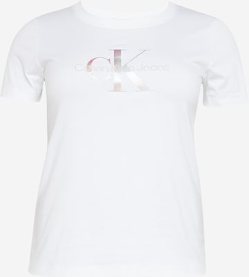 T-shirt Calvin Klein Jeans Plus en blanc : devant