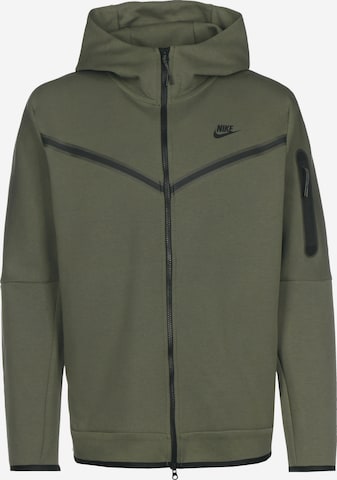 Nike Sportswear Zip-Up Hoodie 'Tech Fleece' in Green: front