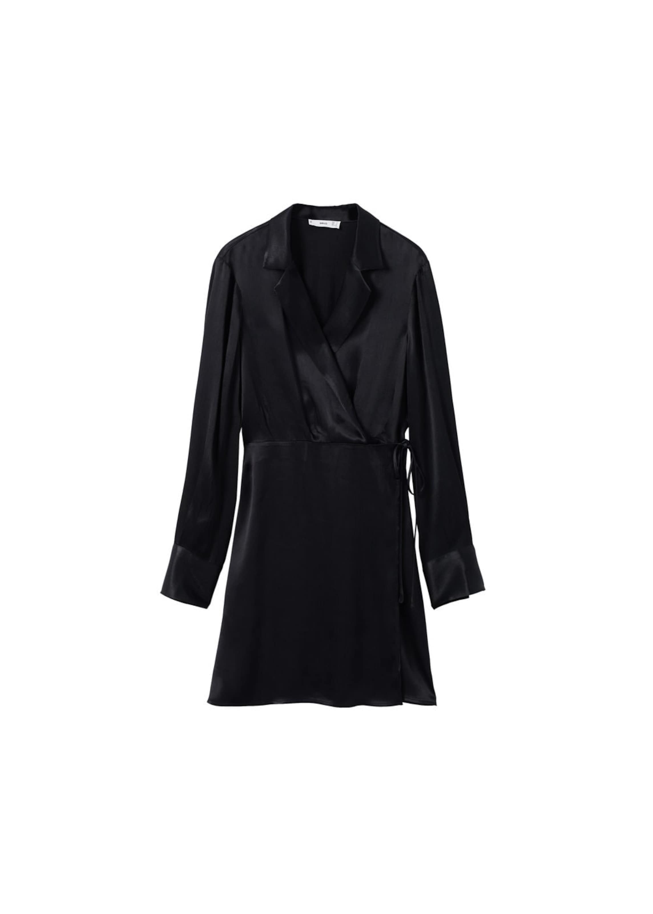 MANGO Košilové šaty 'Sabrina' – černá: přední strana