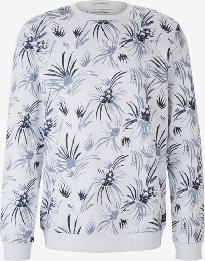 TOM TAILOR DENIM Sweatshirt in de kleur Navy / Wit, Productweergave