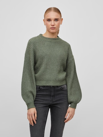 Vila Petite Sweater in Green: front