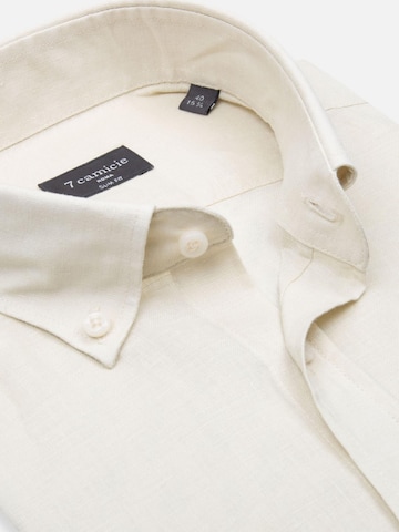 Slim fit Camicia business 'Leonardo Linen Man Shirt' di 7Camicie in beige