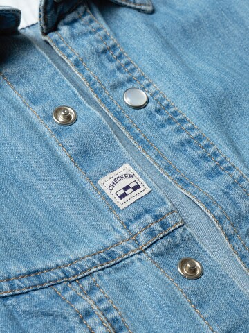 Checker Regular fit Overhemd ' Dynasty Denim ' in Blauw