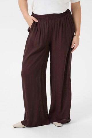 KAFFE CURVE Loose fit Trousers 'Alia' in Brown: front