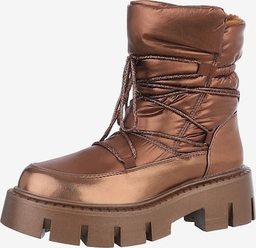 Ital-Design Schnürstiefelette in Bronze: Vorderseite