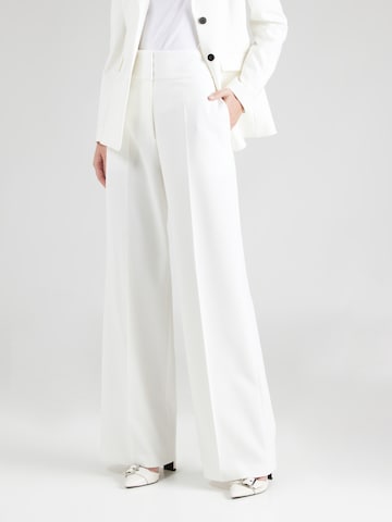 HUGO Red Wide leg Pleated Pants 'Himia' in White: front