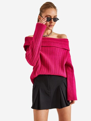 Bianco Lucci Pullover in Pink