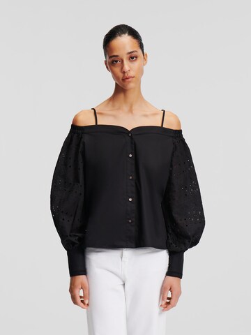 Karl Lagerfeld - Blusa en negro: frente