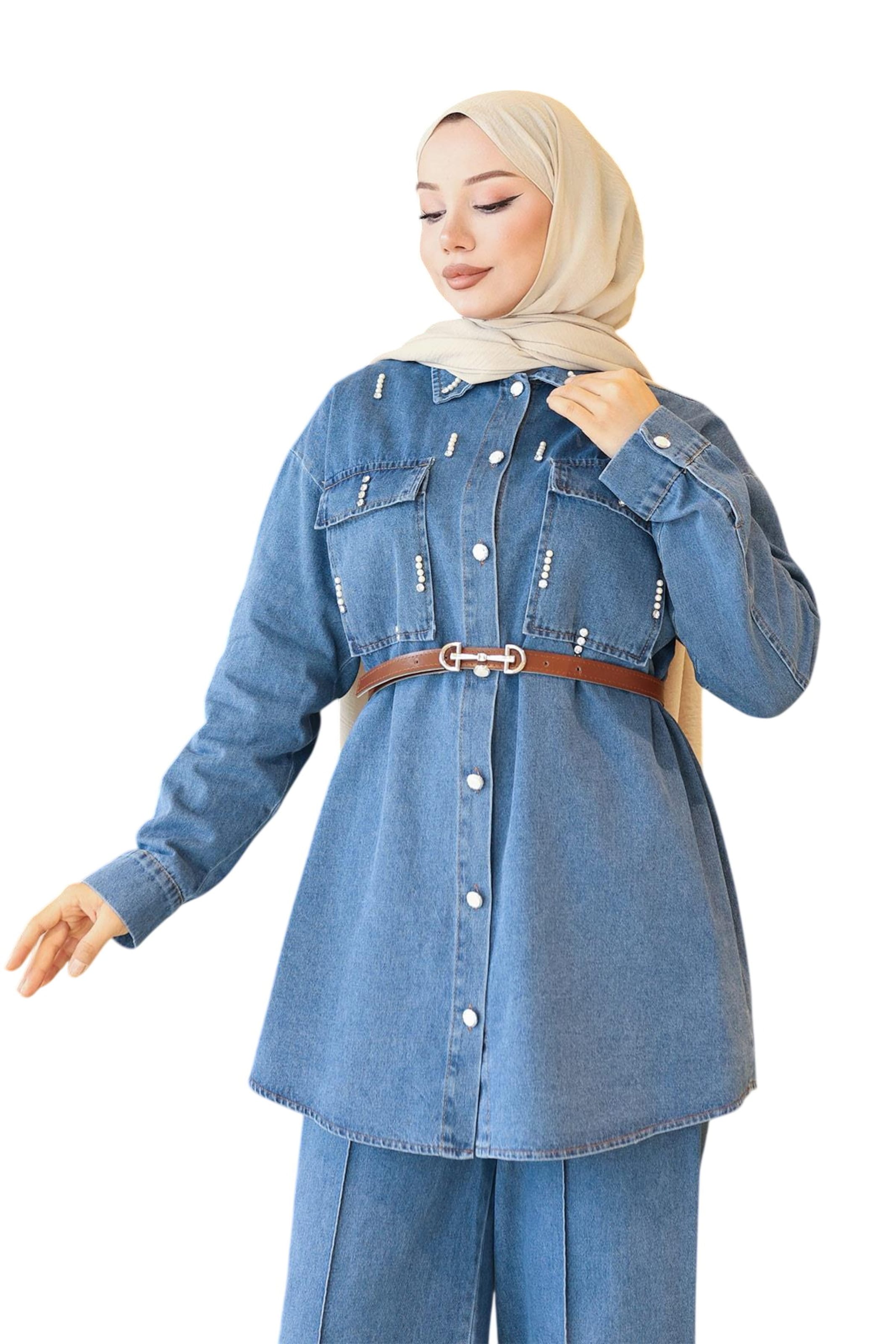 Chemisier MODAMIHRAM en bleu : devant