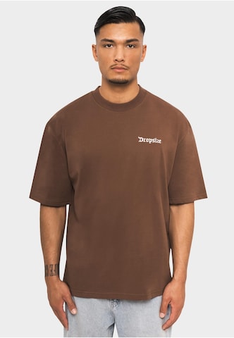 T-Shirt 'Embo' Dropsize en marron : devant