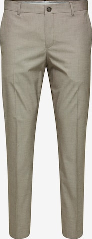 SELECTED HOMME Regular Pleated Pants 'Liam' in Brown: front