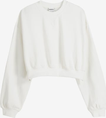 Sweat-shirt Bershka en blanc : devant