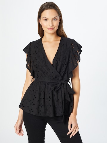 In The Style Blouse 'JOSSA' in Zwart: voorkant