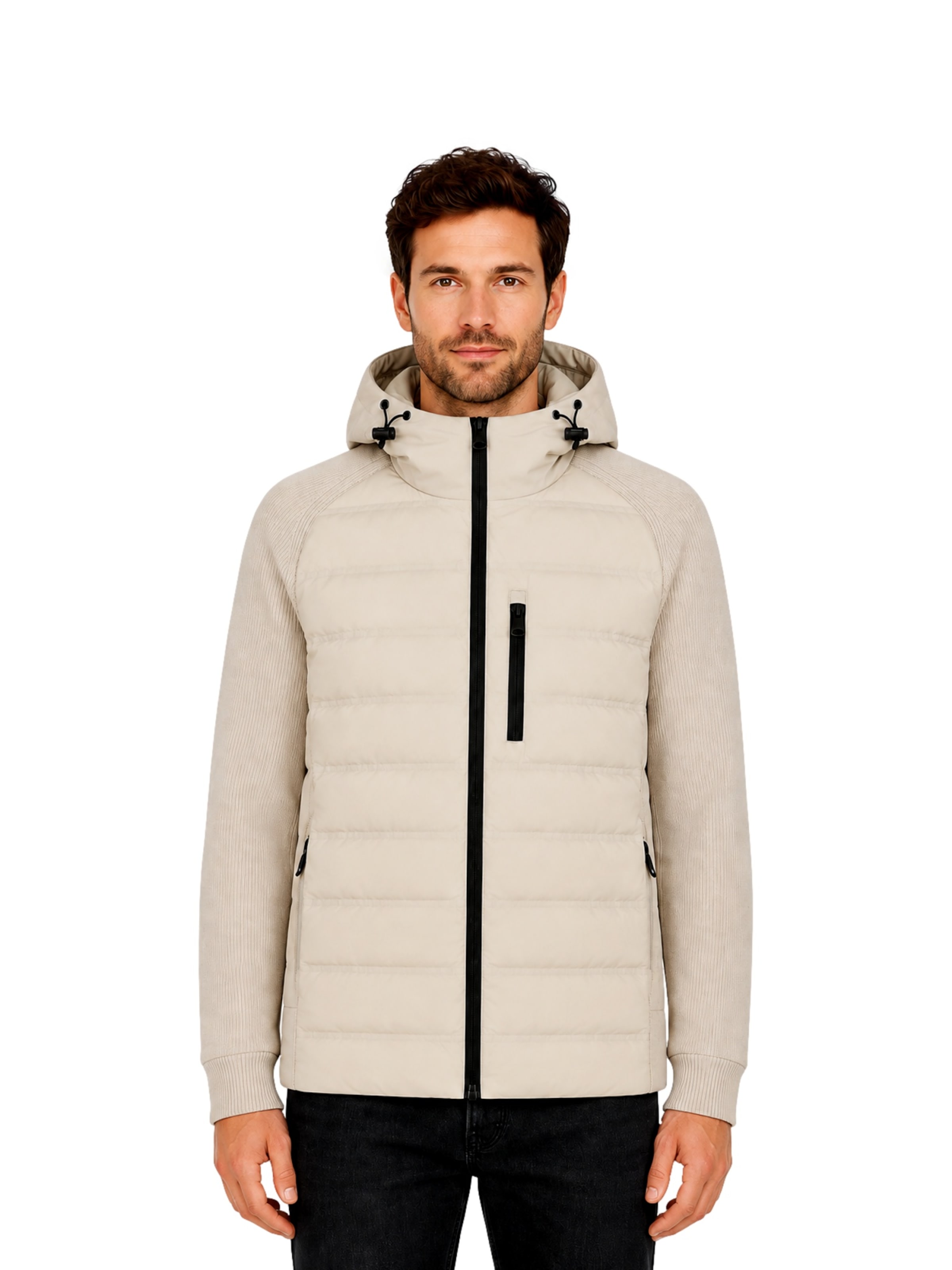 Woolrich Übergangsjacke 'Bering Hybrid' in Beige: Vorderseite